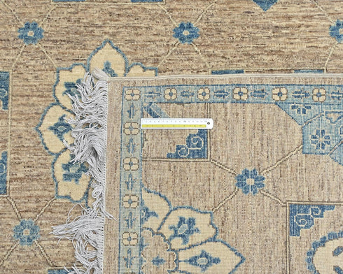 8x10 Zeigler Light Brown Afghan Hand Knotted Wool Area Rug